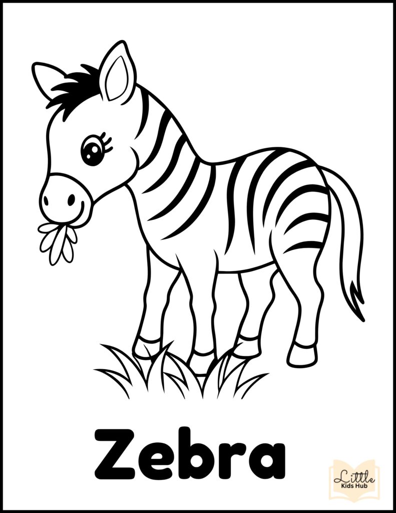 zebra zoo animal coloring pages