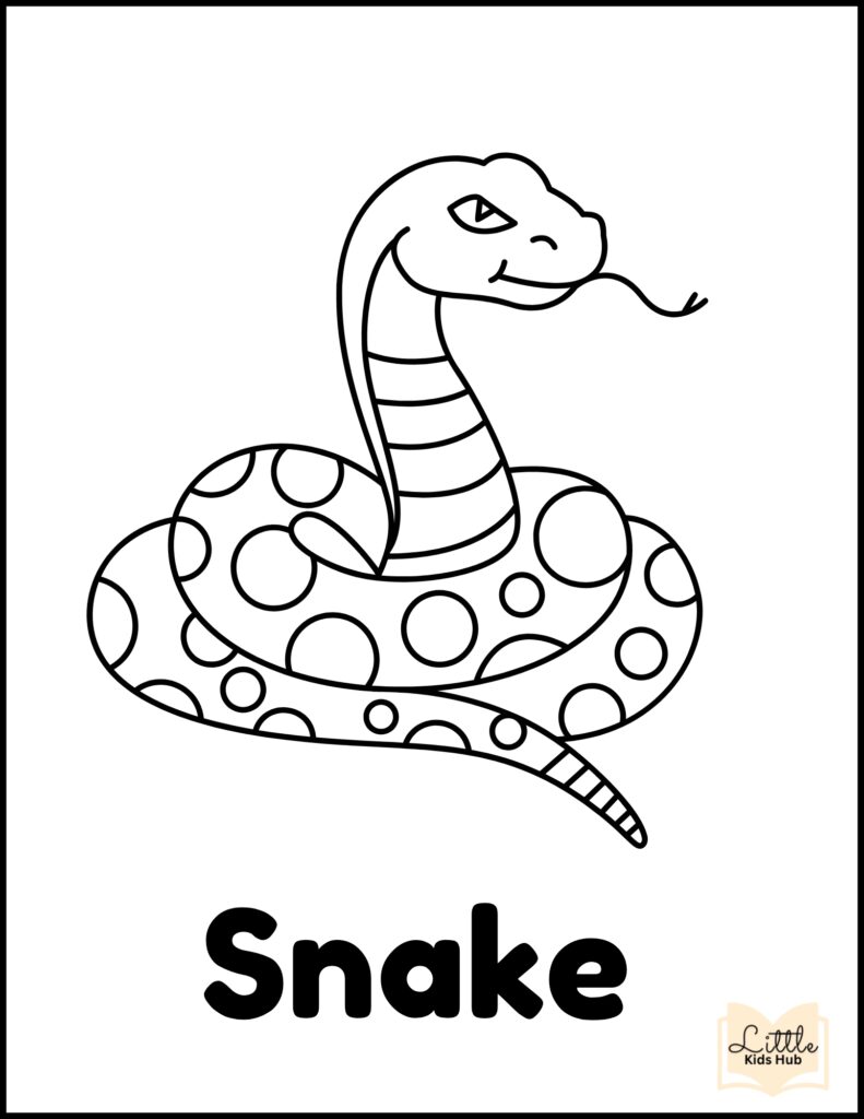 snake zoo animal coloring pages