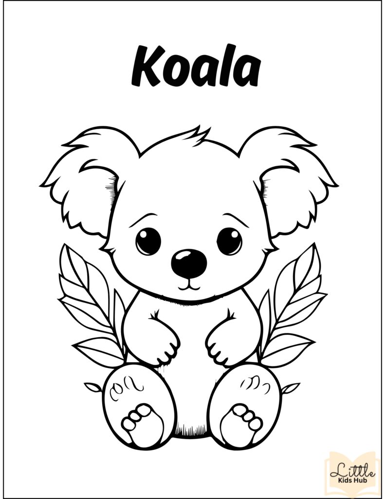 koala zoo animal coloring pages