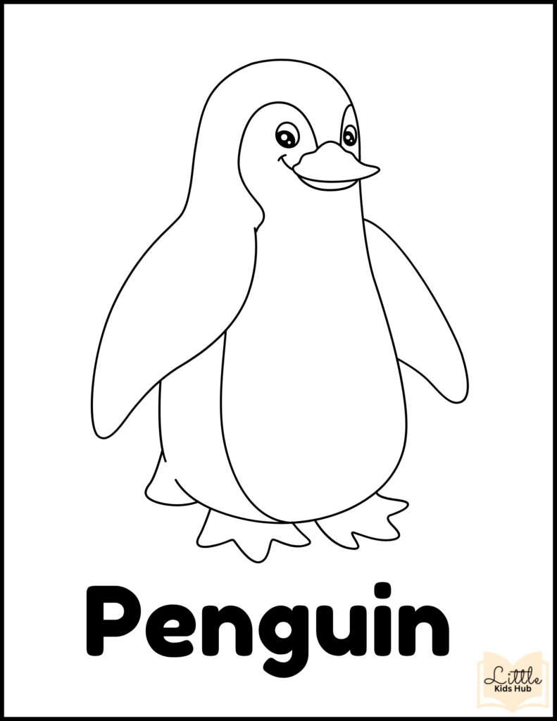 Penguin zoo animal coloring pages