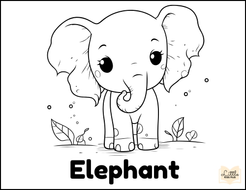 Elephant zoo animal coloring page (3)