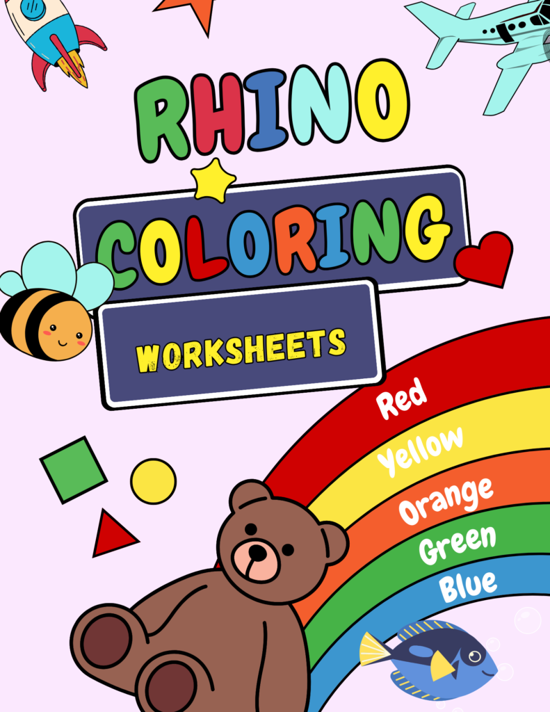 Rhino animal coloring pages