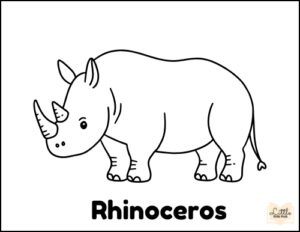 rhinoceros zoo animal coloring page