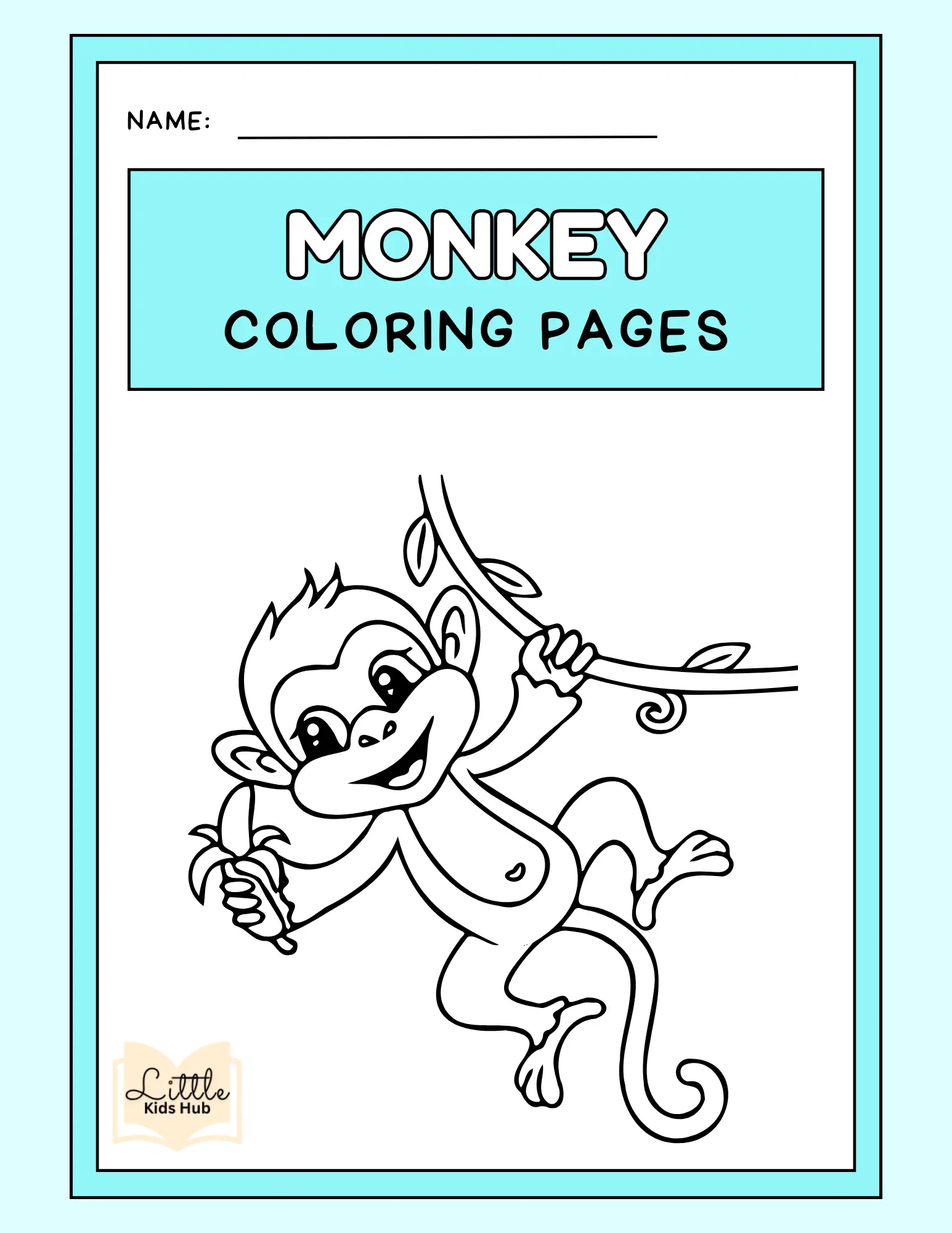 Monkey Coloring Pages | Free Zoo Animal Coloring Pages: