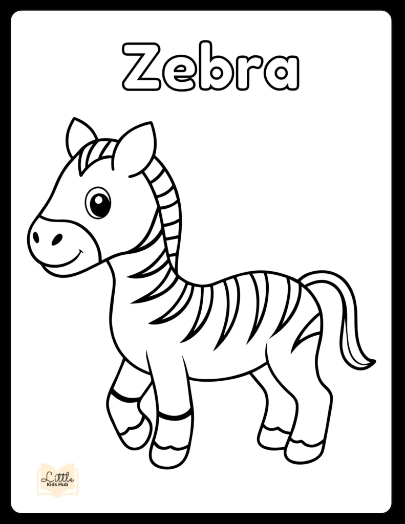 Zebra Coloring Pages | Free Zoo Animal Coloring Pages: