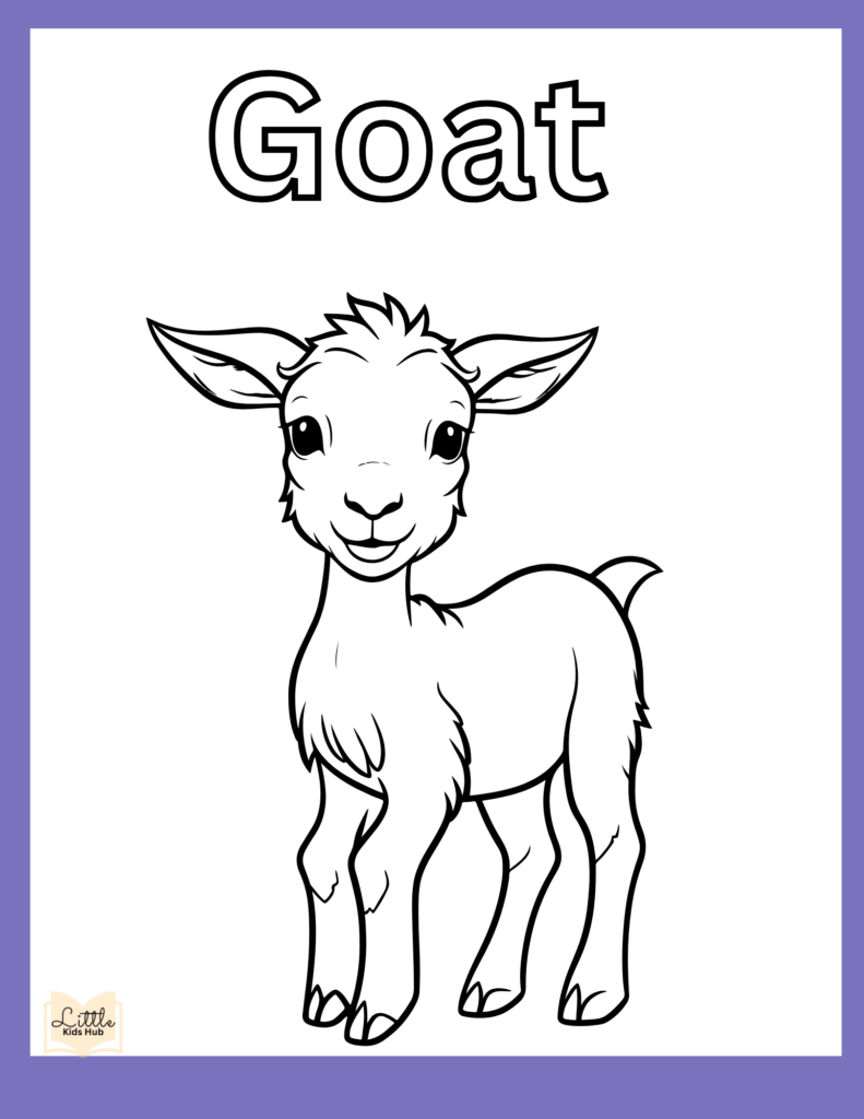 Goat Coloring page | Free Farm Animal Coloring pages