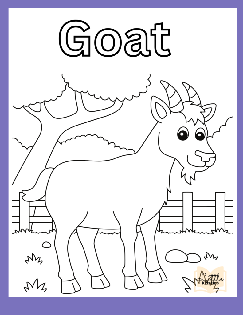 Goat Coloring page | Free Farm Animal Coloring pages