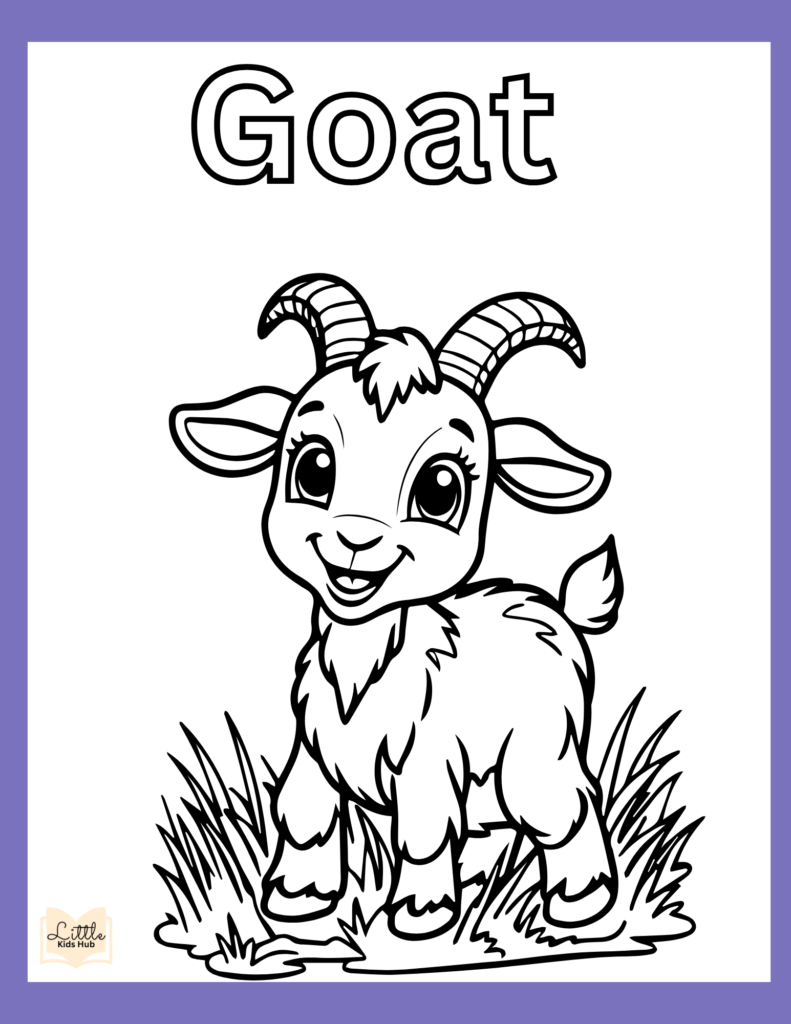 Goat Coloring page | Free Farm Animal Coloring pages