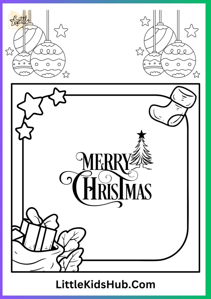 Christmas invitation card coloring pages