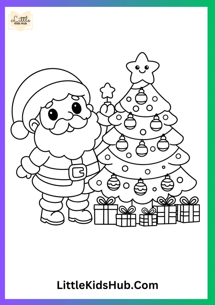 _Christmas Santa Claus Coloring Pages,Christmas Gifts Under the Tree coloring pages