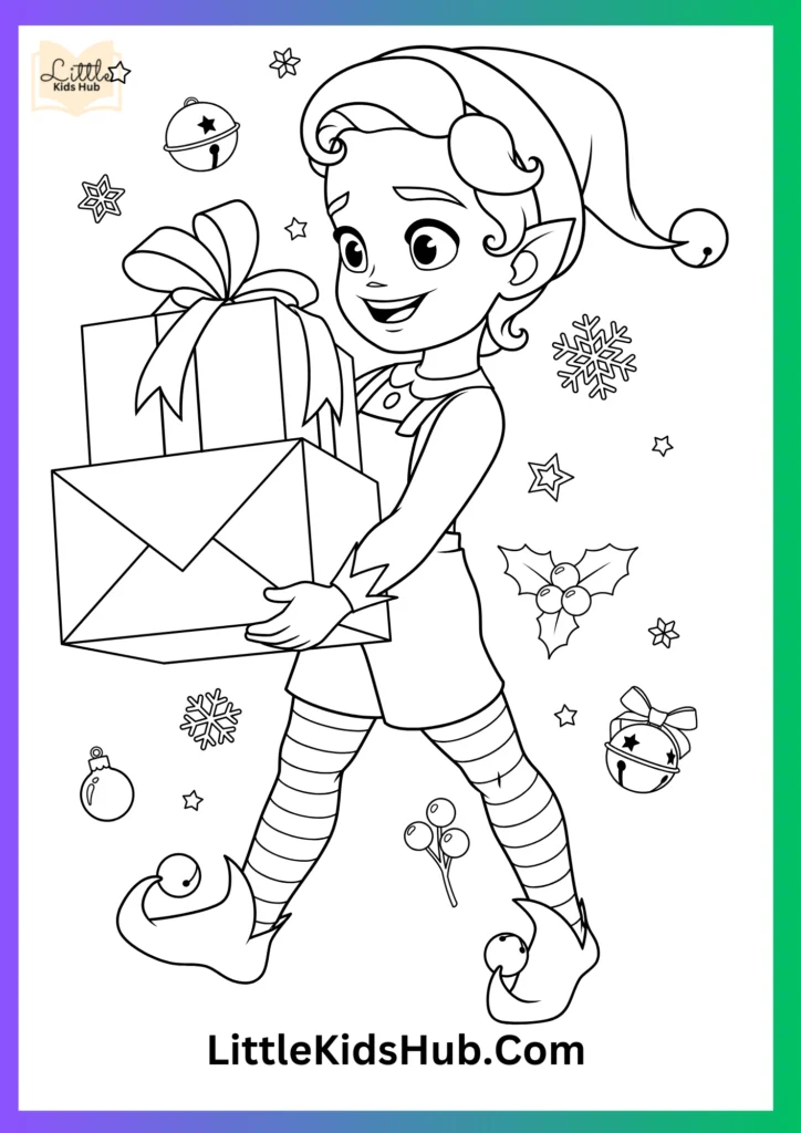 "Santa's Little Helper" Picture to Color