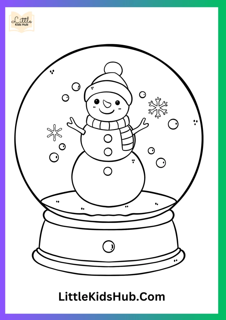 Merry Christmas Snow globe coloring Pictures