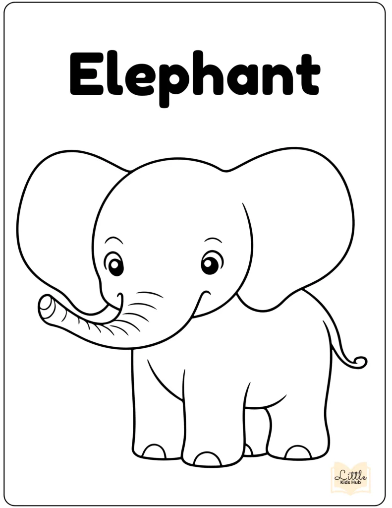 Mother and Child Elephant printable coloring pages