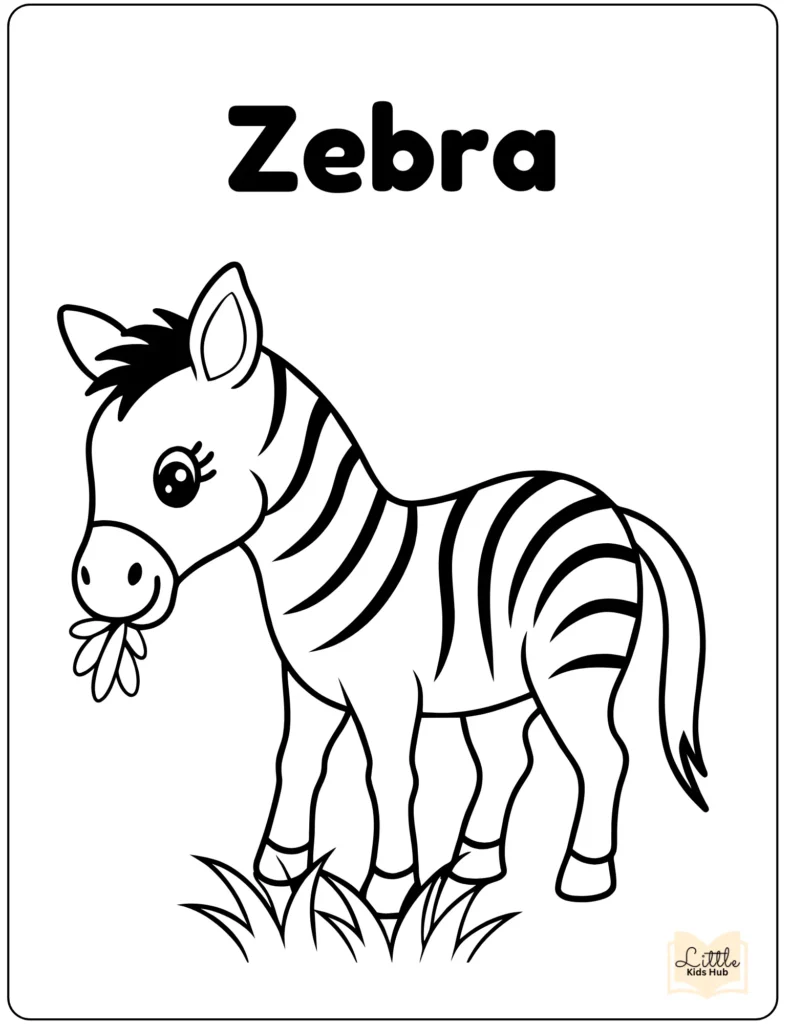 zebra zoo animal coloring pages