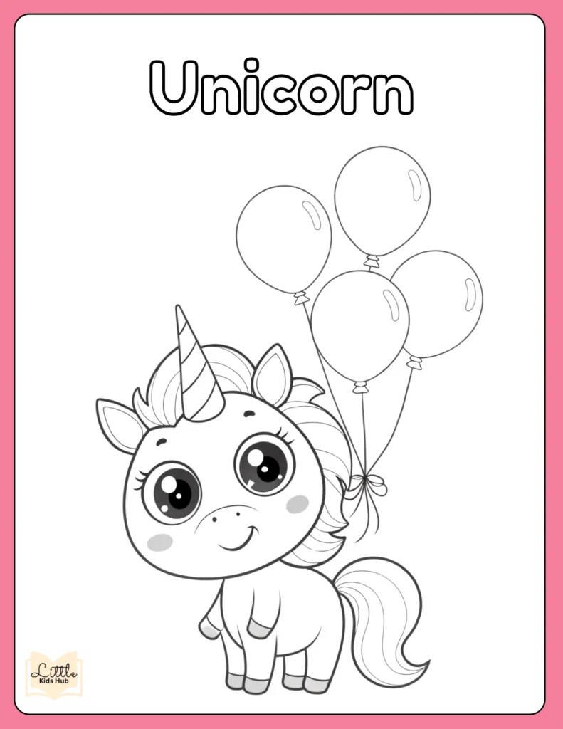 Happy Birthday unicorn Coloring Page