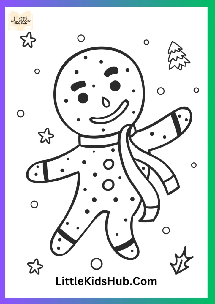 Gingerbread Man Christmas Coloring Pages