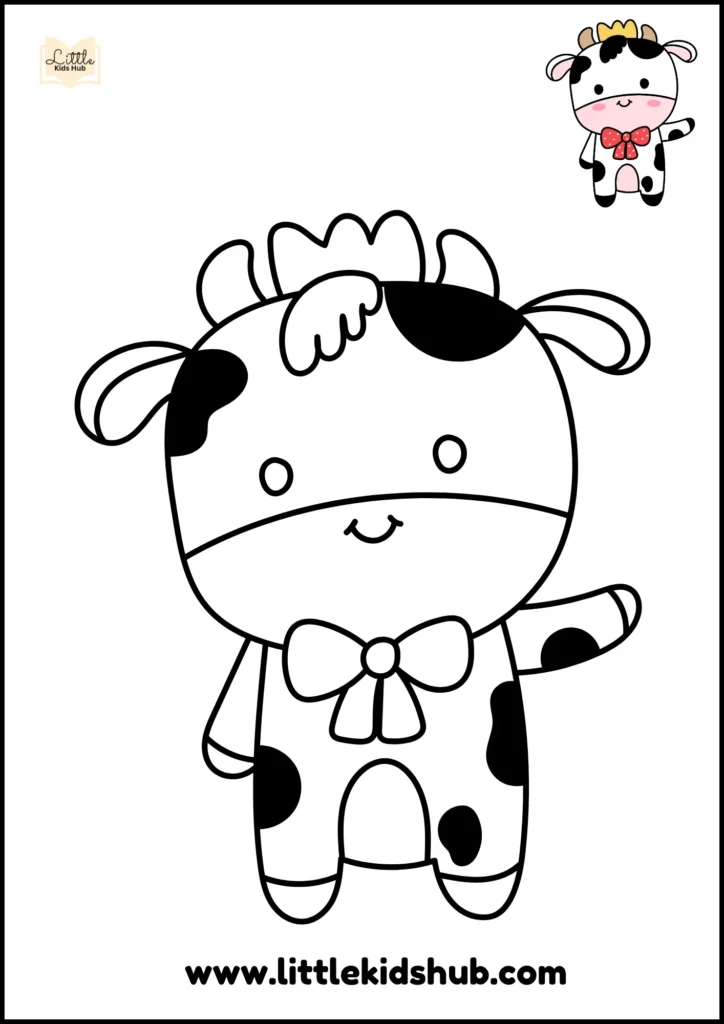 cute Cartoon Cow coloring page