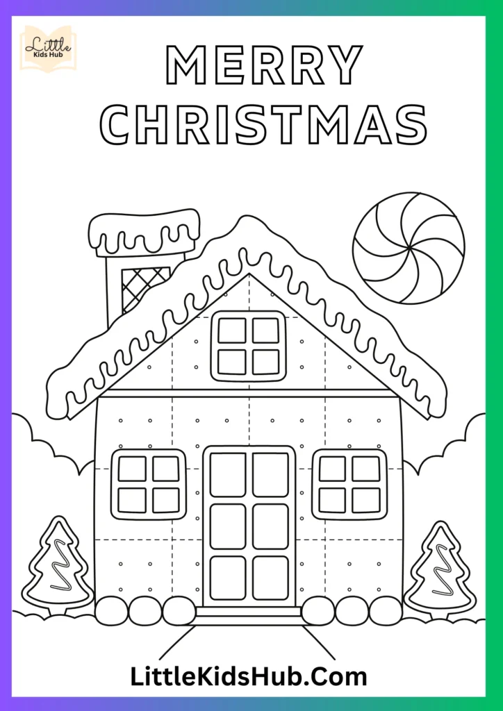 Gingerbread House Christmas Coloring Pages