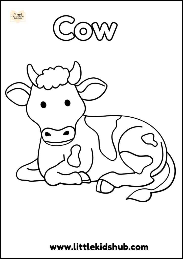 free cow coloring pages for kids