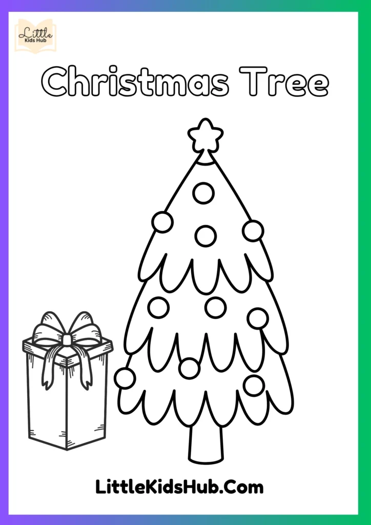 Realistic Christmas Tree Outline With Presents