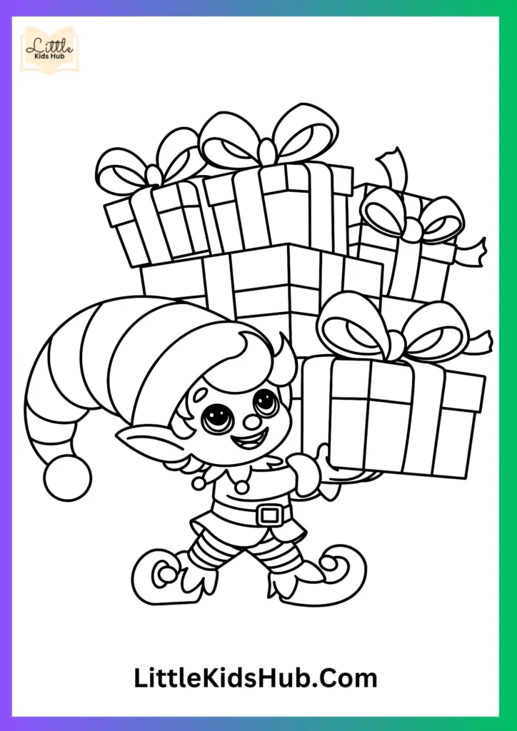 Elf on the Shelf Christmas Coloring Pages