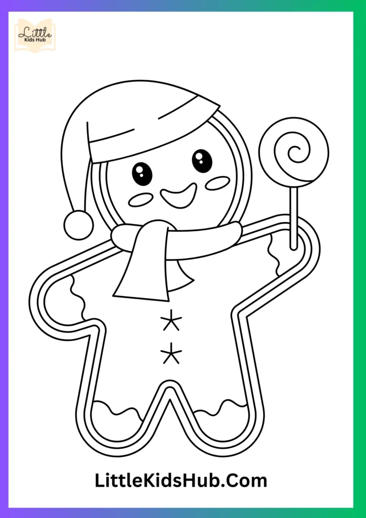 Gingerbread Man Christmas Coloring Pages