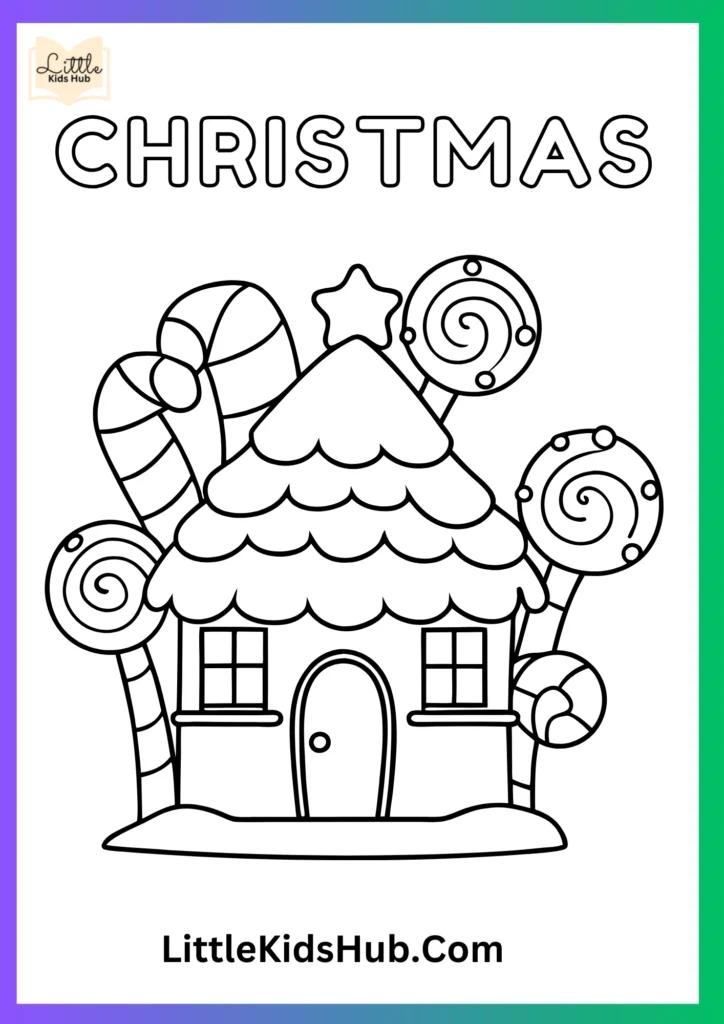 Gingerbread House Christmas Coloring Pages