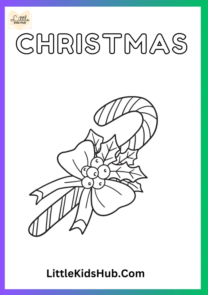 Candy Cane Christmas Coloring Pages