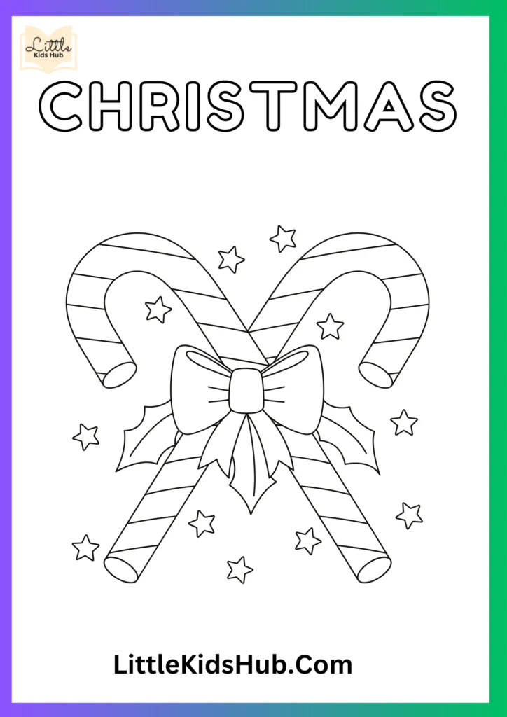 Candy Cane Christmas Coloring Pages