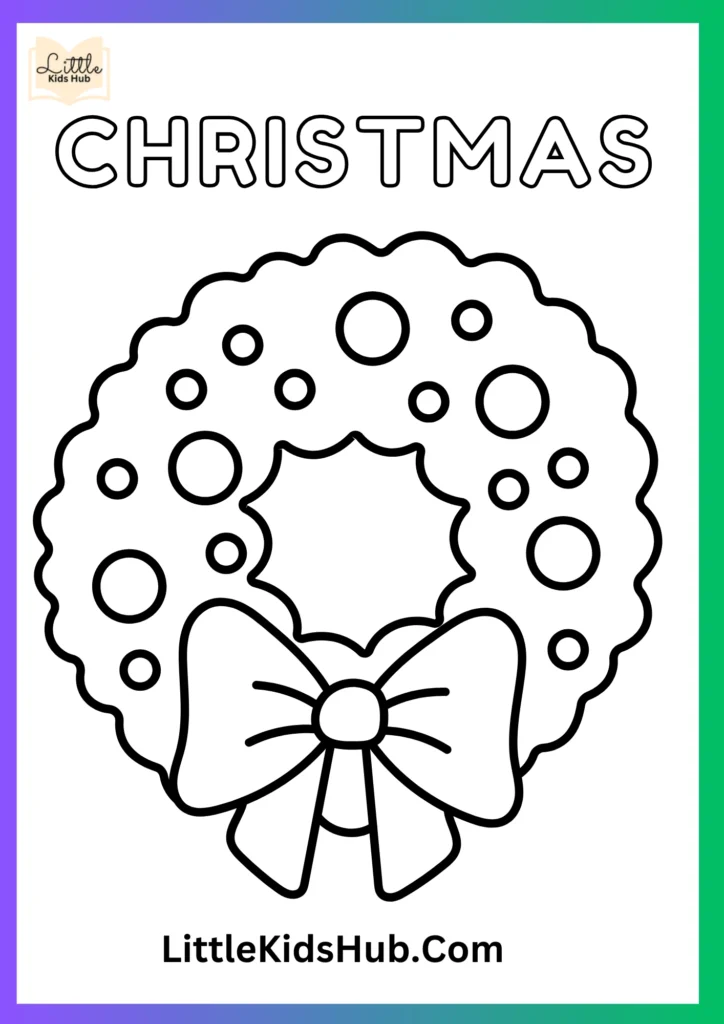 Wreath Christmas coloring pages