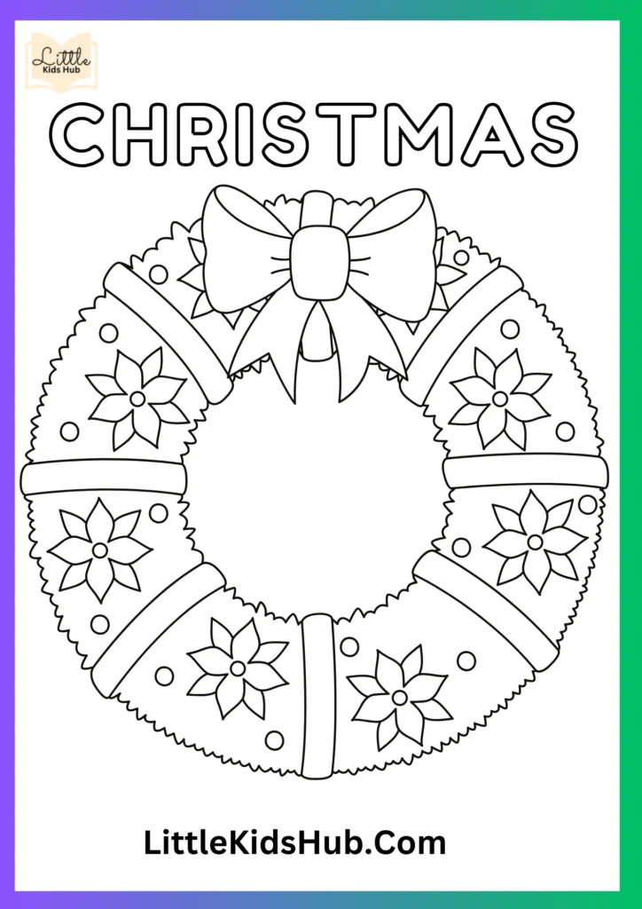 Wreath Christmas coloring pages