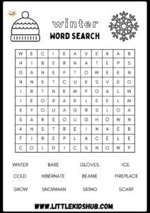 Free Printable Winter Word Search Puzzles