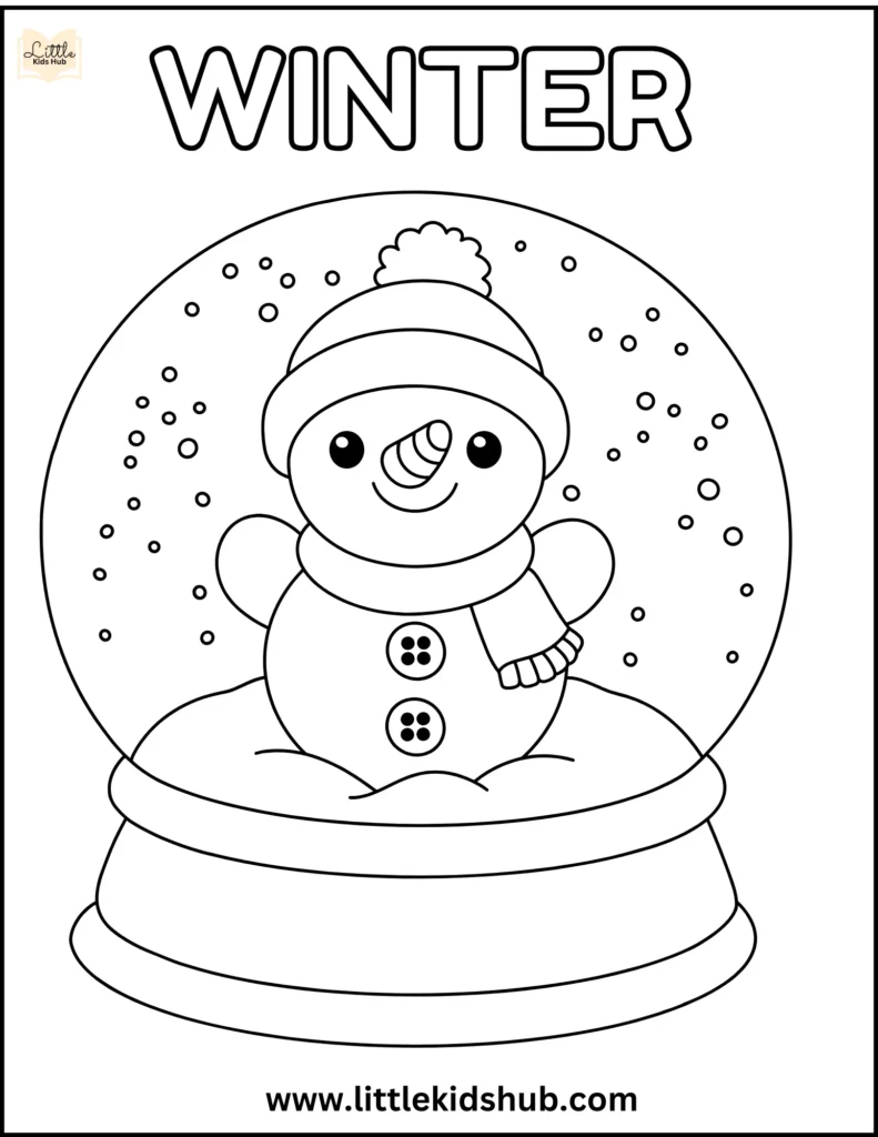 Cute Snow Globe Coloring Page