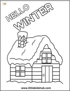 Hello Winter Coloring Page