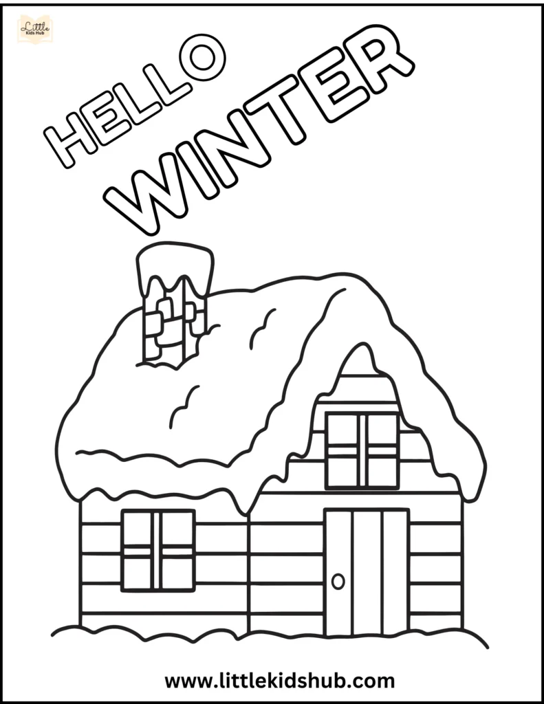 Hello Winter Coloring Page