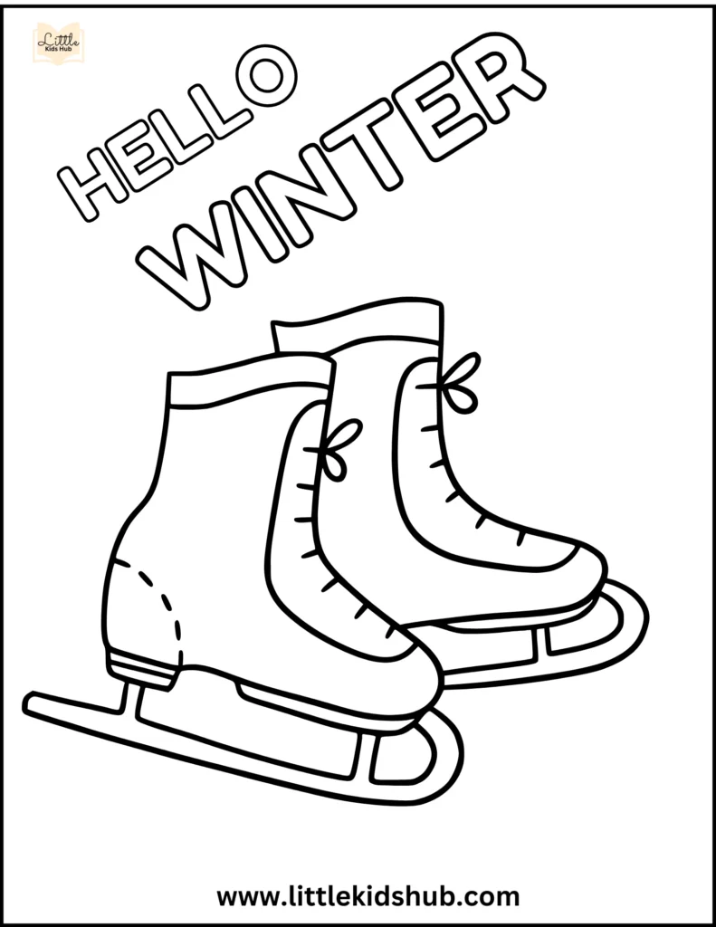 Ice Skates Coloring Sheet