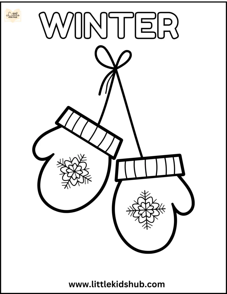 Winter Mittens to Color