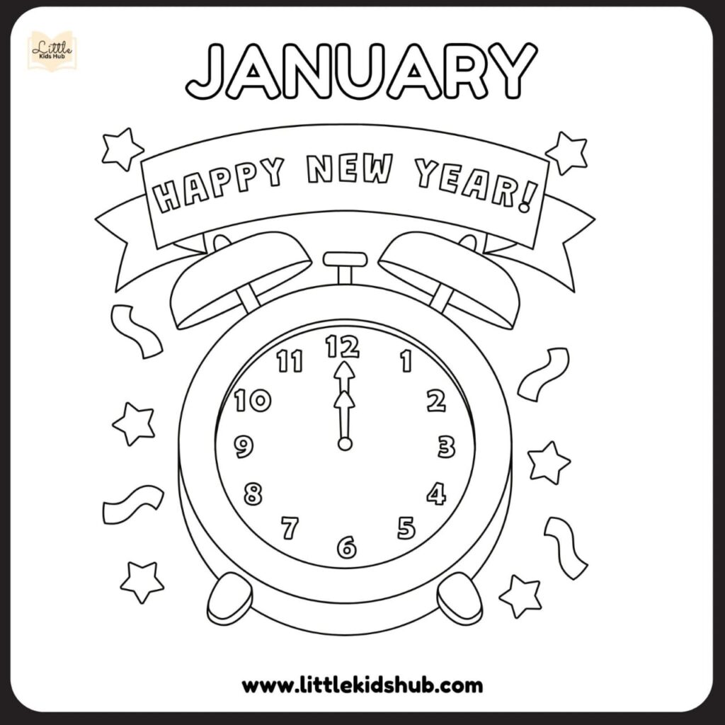 January coloring pages for adults