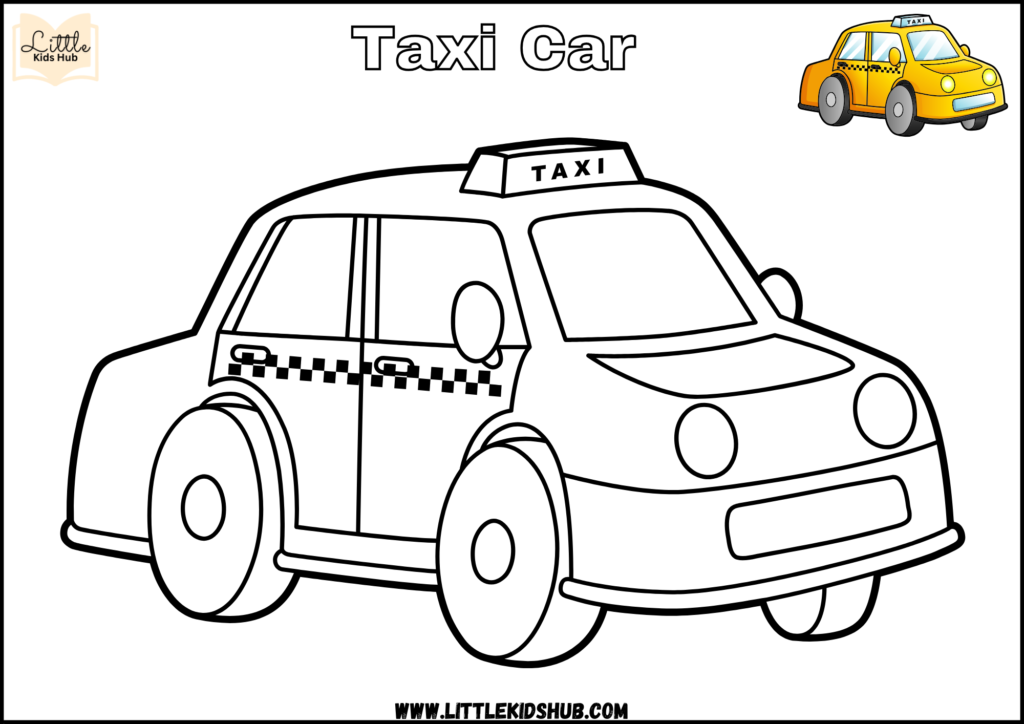 taxi car coloring pages printable