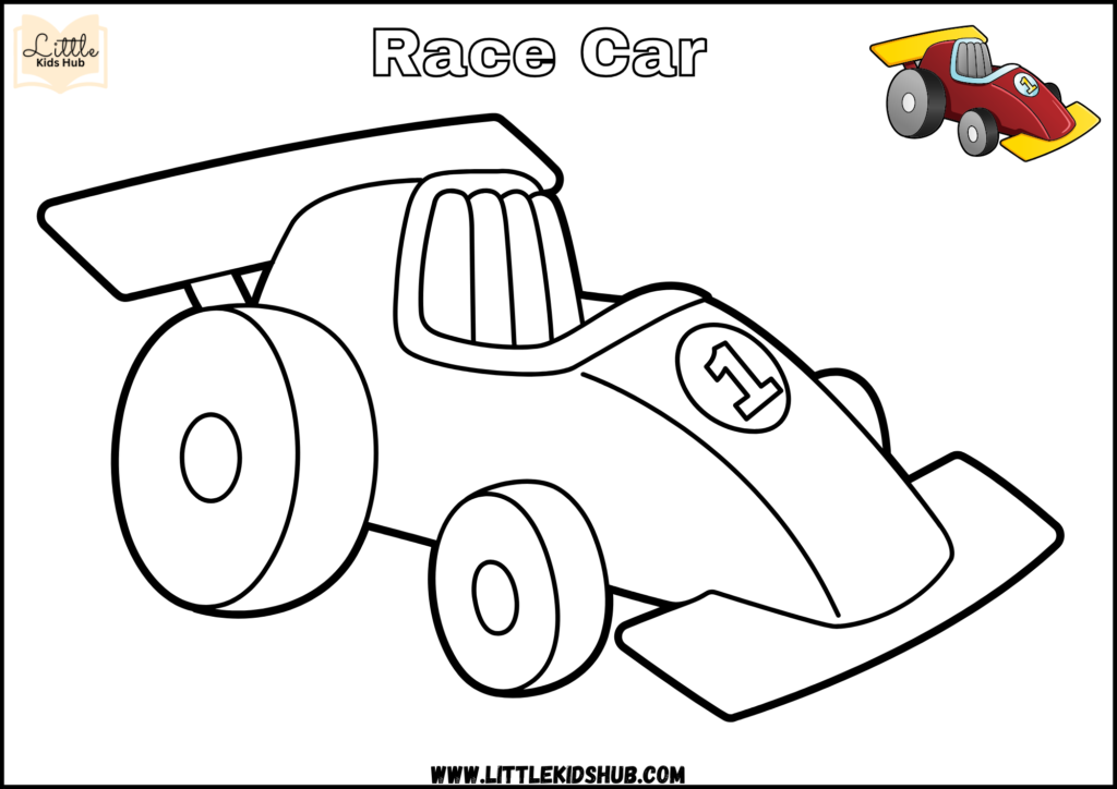 Free Printable Race Car Coloring pages