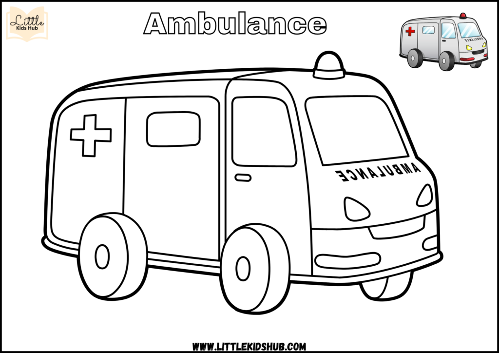 ambulance coloring pages for preschoolers