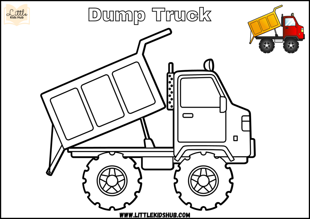 dump truck coloring page free printable