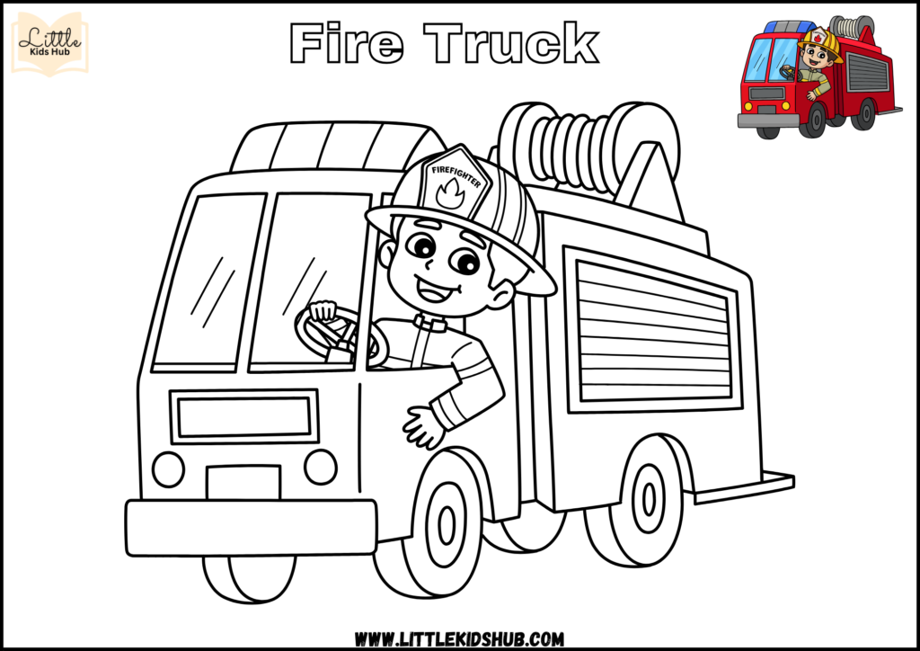 coloring pages of fire trucks free printable