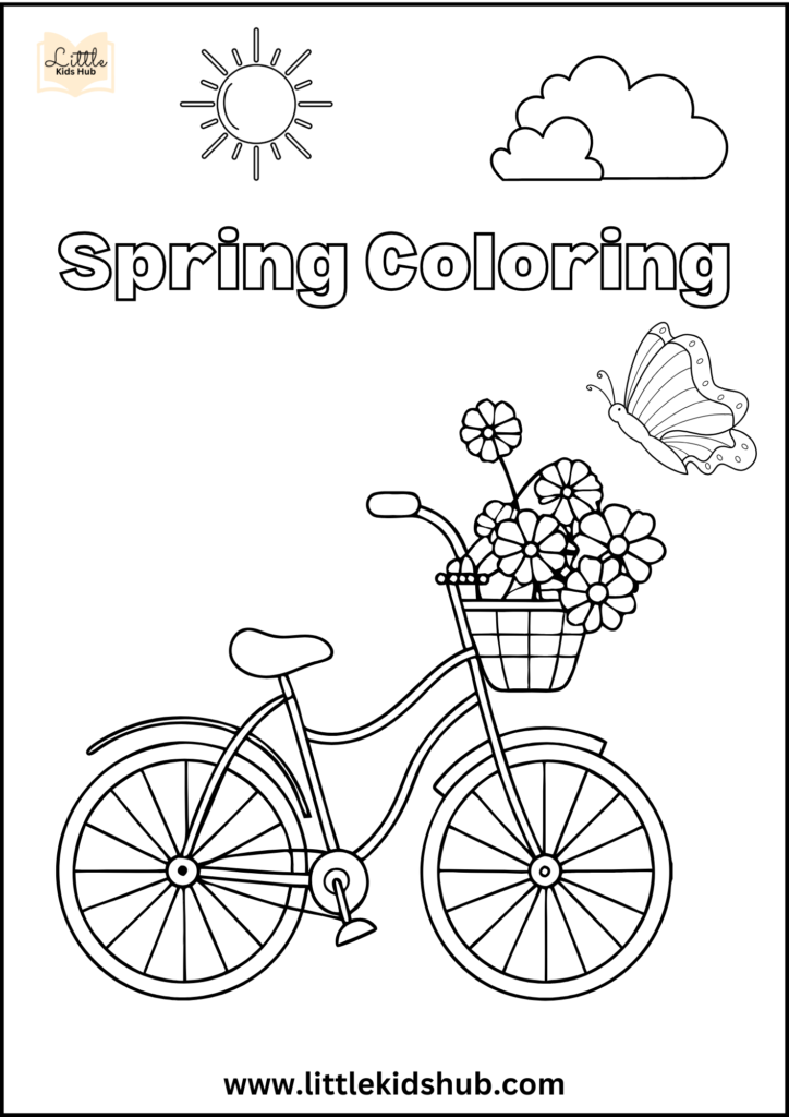 Cute spring coloring pages for kids