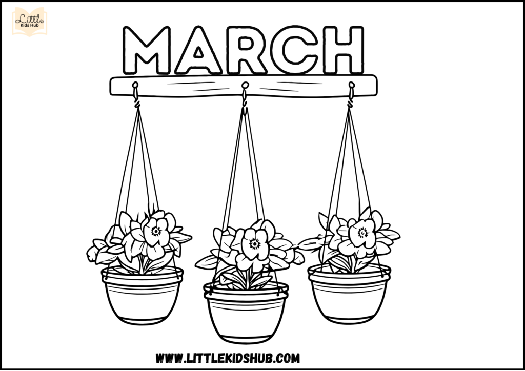 Free march coloring pages for preschoolers